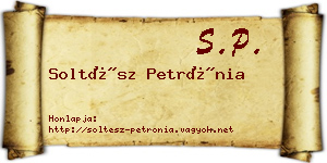 Soltész Petrónia névjegykártya